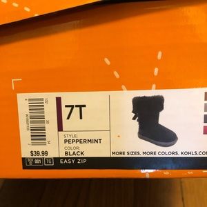 Black toddler girls boots